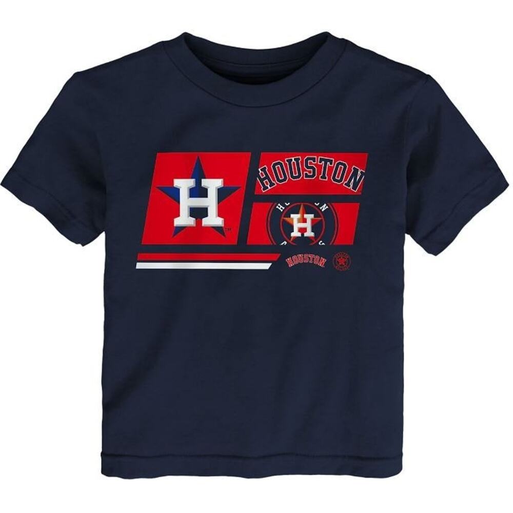 MLB Genuine Merchandise Boys Astros Multi Hitter Short Sleeve T-Shirt in Blue LG
